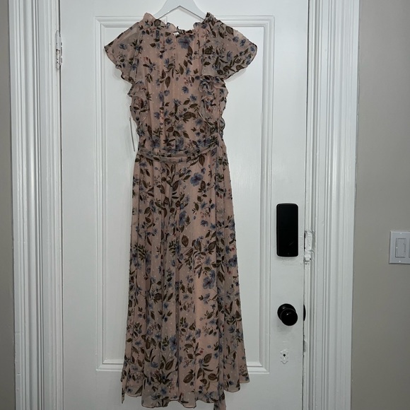 Tahari Maxi Dress Blushing Botanica Size 10P - Picture 5 of 9